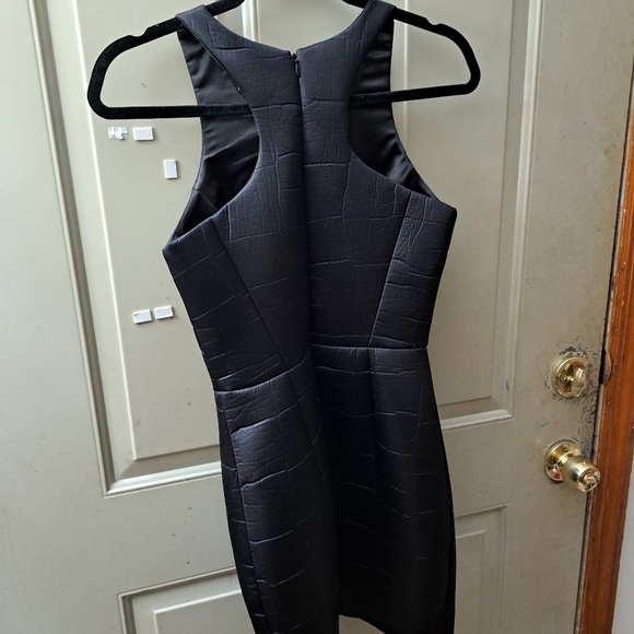 MILLY Croc Embossed Neoprene Racerback Dress in Black - Picture 8 of 14